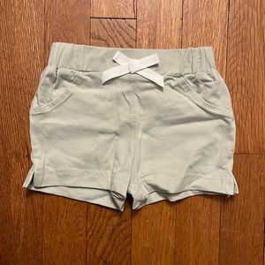 NWOT TJX Mint Green Cotton Shorts w White Bow, Size 12M